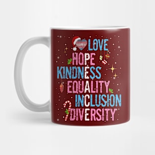 Transgender Christmas Love Hope Kindness Equality Inclusion Diversity Peace LGBTQ Mug